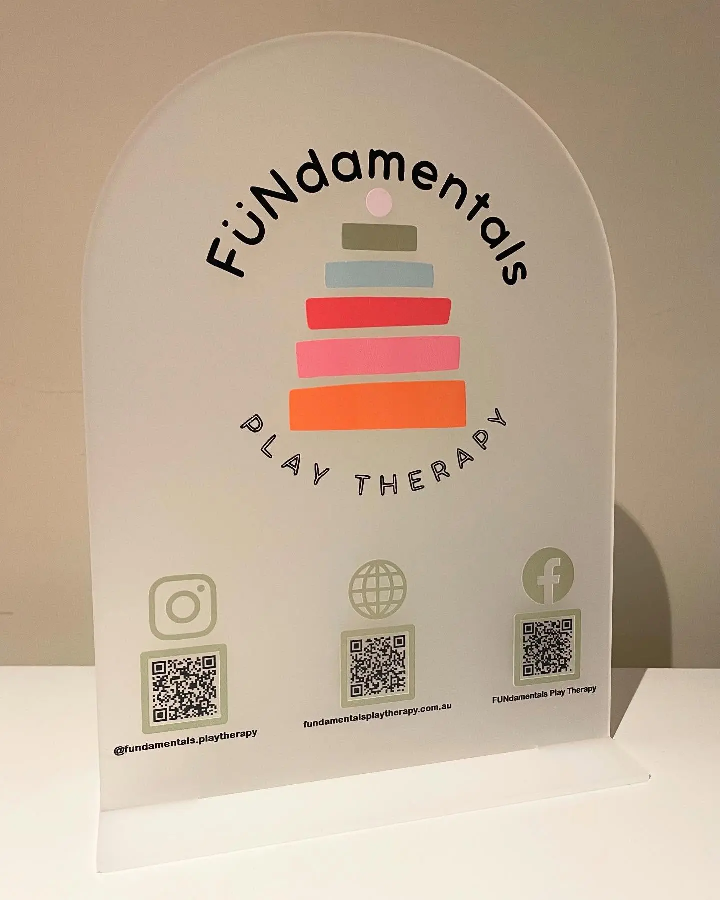 Colour UV-printed acrylic business display