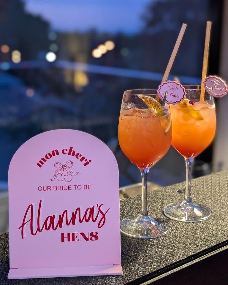 Hens Night Acrylic Sign and Drink tags